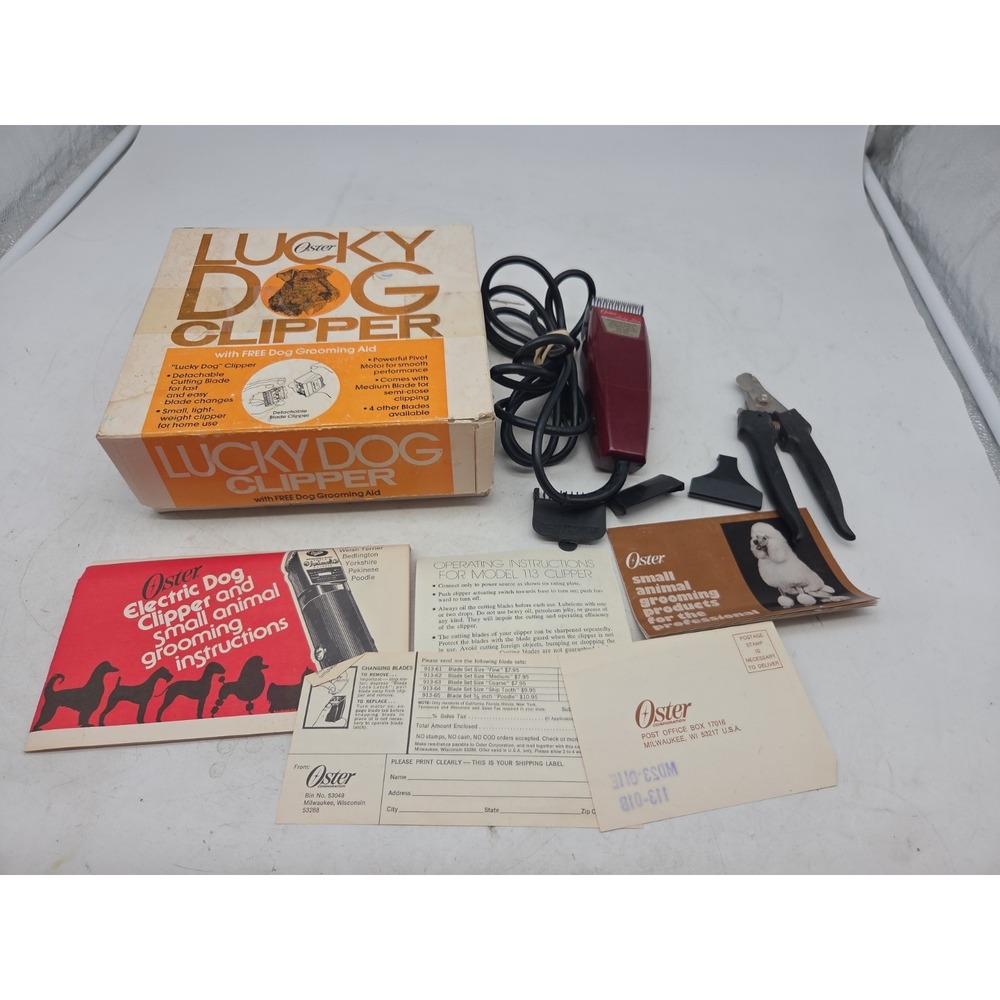 Oster Lucky Dog Electric Clipper kit W/ Model 113 Series B , Toe Nail Clipper